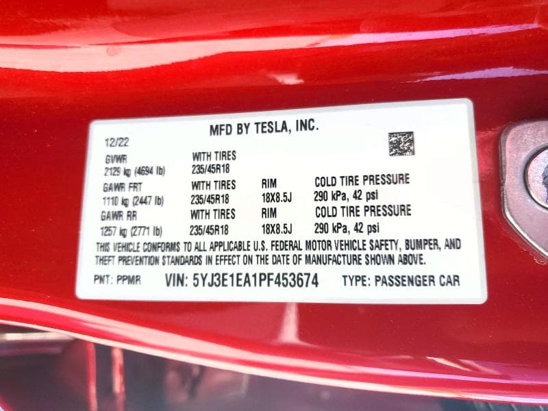 2023 TESLA MODEL 3 12