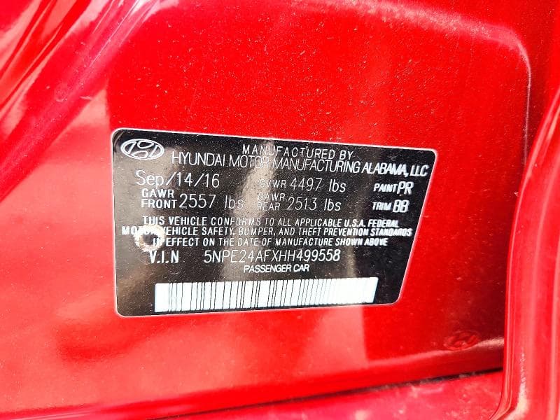 2017 HYUNDAI SONATA SE 13