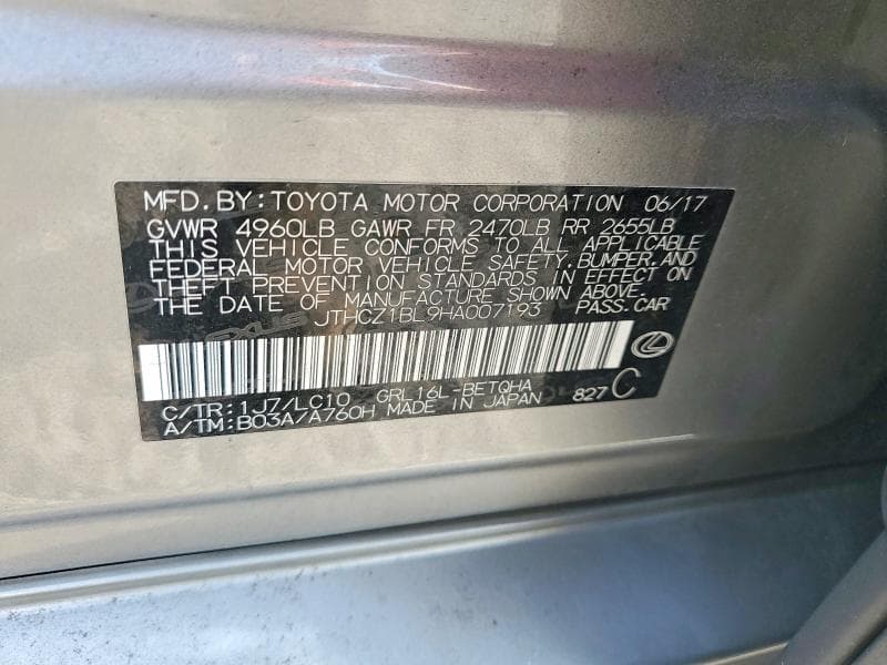 2017 LEXUS GS 350 BASE 12