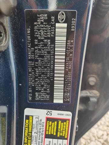 2019 TOYOTA CAMRY SE 12