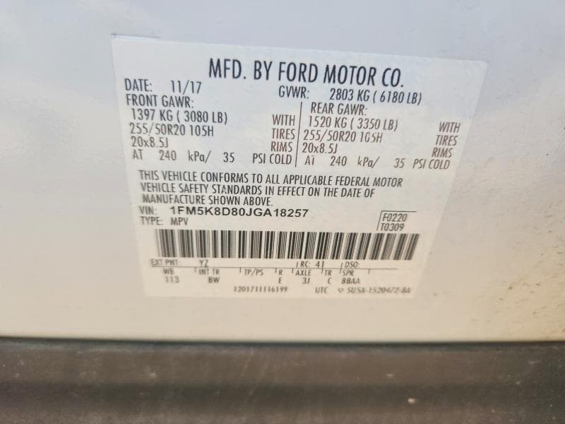 2018 FORD EXPLORER XLT 12