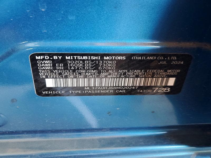 2024 MITSUBISHI MIRAGE ES 13