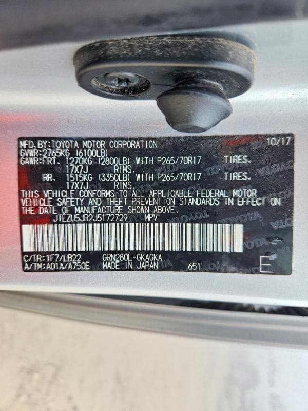 2018 TOYOTA 4RUNNER SR5 PREMIUM 14