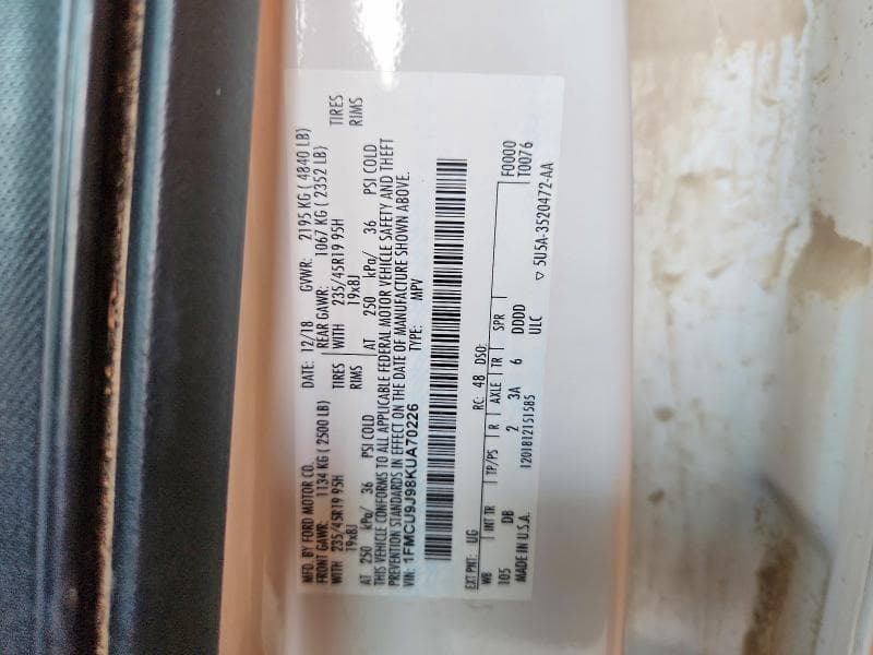 2019 FORD ESCAPE TITANIUM 12