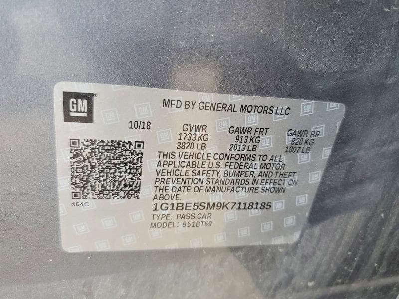 2019 CHEVROLET CRUZE LT 12