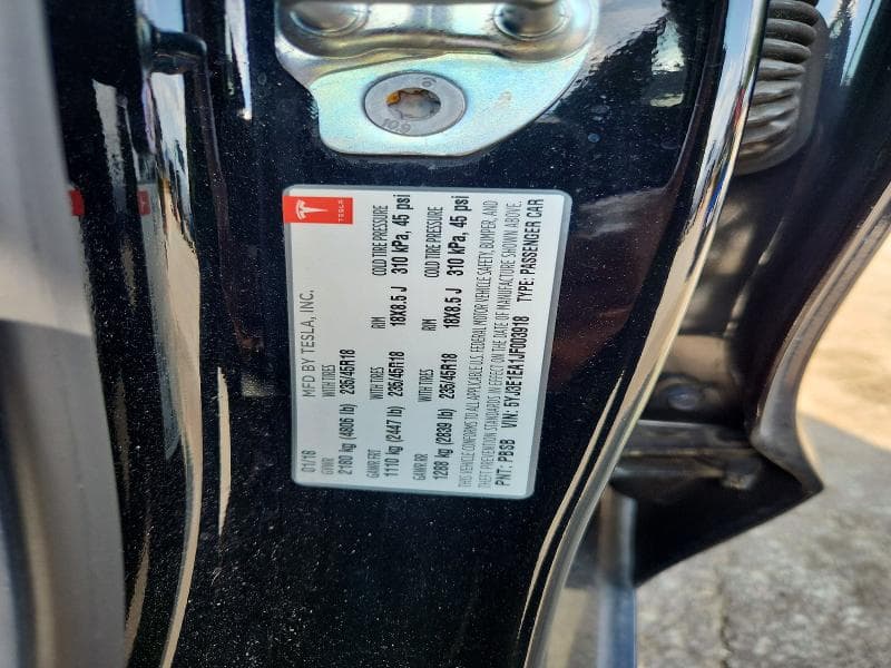 2018 TESLA MODEL 3 12