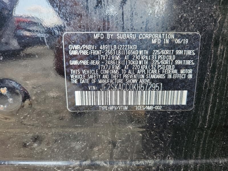 2019 SUBARU FORESTER 13