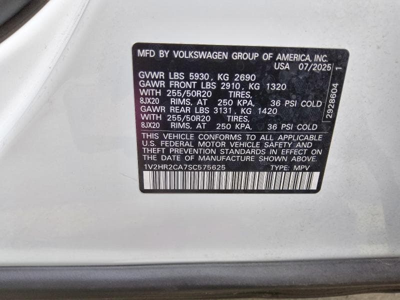 2025 VOLKSWAGEN ATLAS SE 14