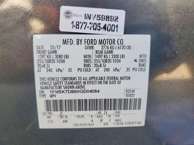 2017 FORD EXPLORER XLT 13