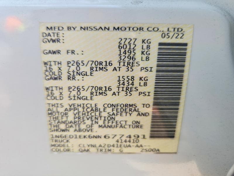 2022 NISSAN FRONTIER S 13