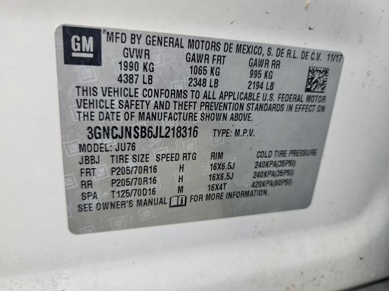 2018 CHEVROLET TRAX LS 12