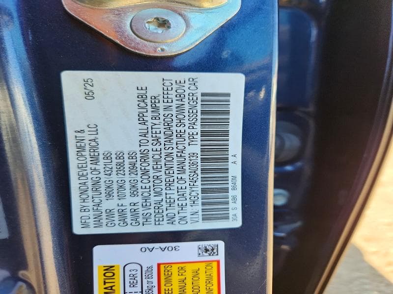 2025 HONDA ACCORD SE 12