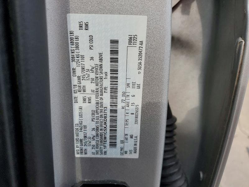 2018 FORD F150 SUPERCREW 12