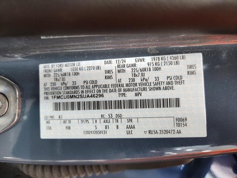 2025 FORD ESCAPE ST LINE 12