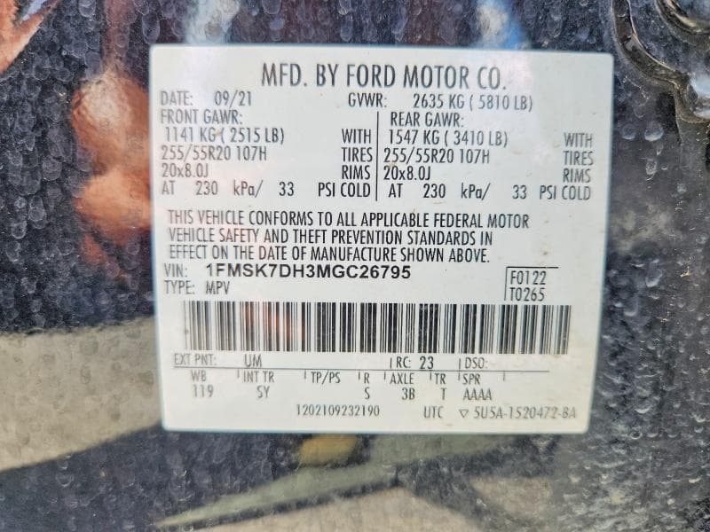 2021 FORD EXPLORER XLT 14