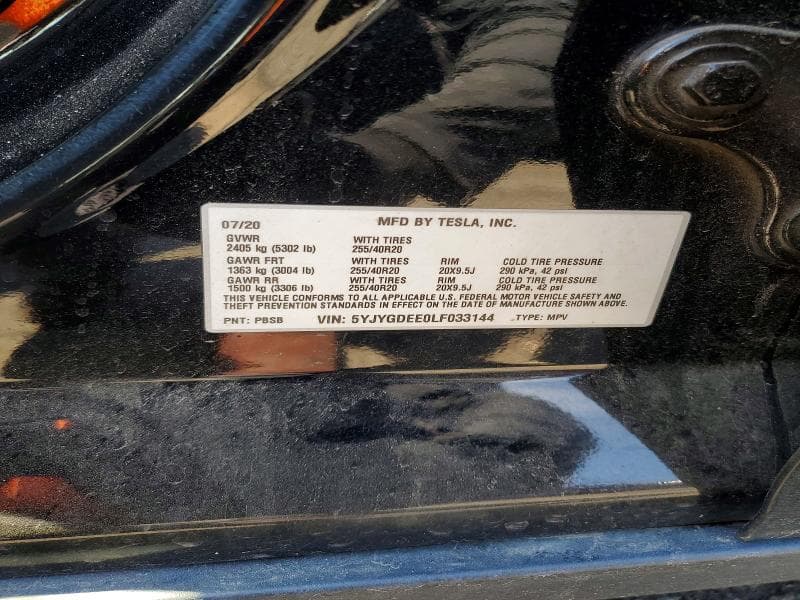 2020 TESLA MODEL Y 12