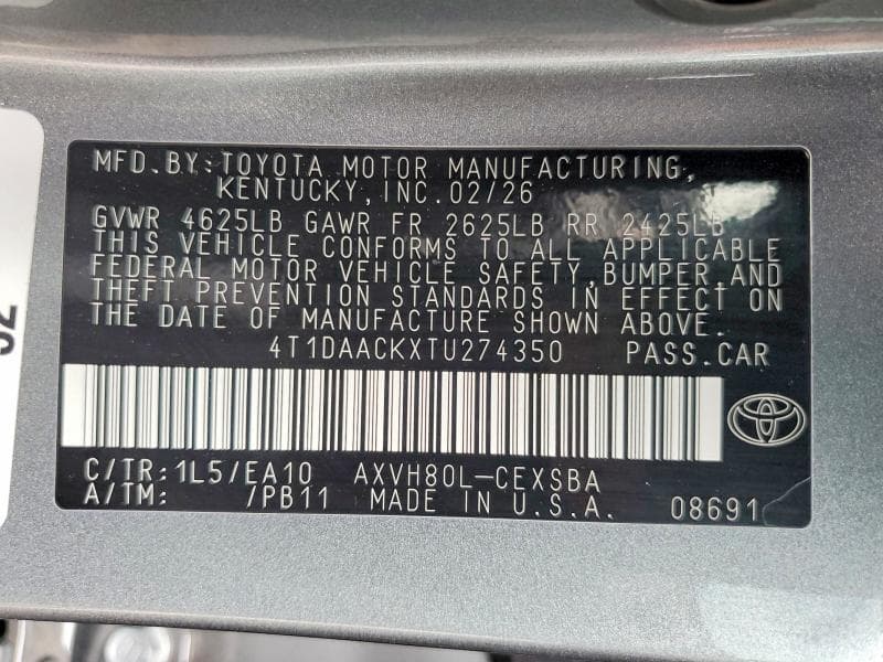 2026 TOYOTA CAMRY SE 12