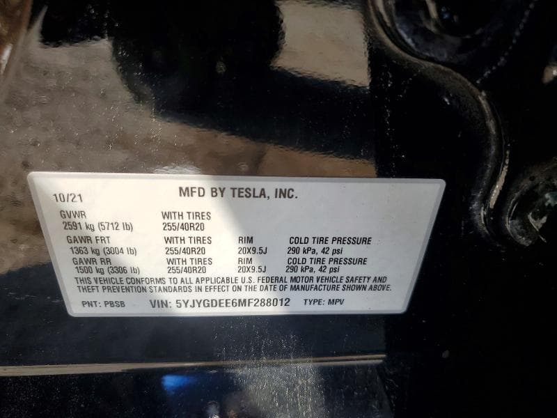 2021 TESLA MODEL Y 12