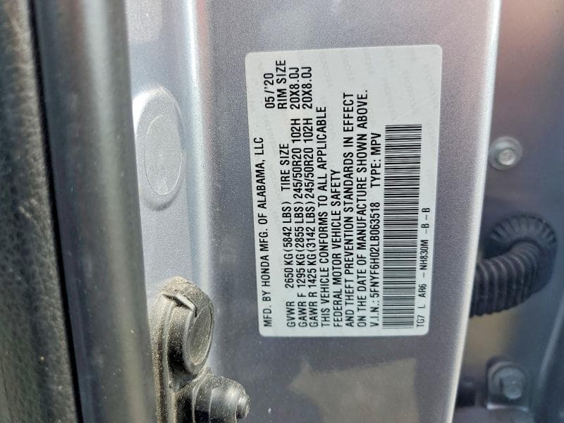 2020 HONDA PILOT ELITE 13