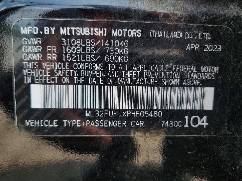 2023 MITSUBISHI MIRAGE G4 ES 12