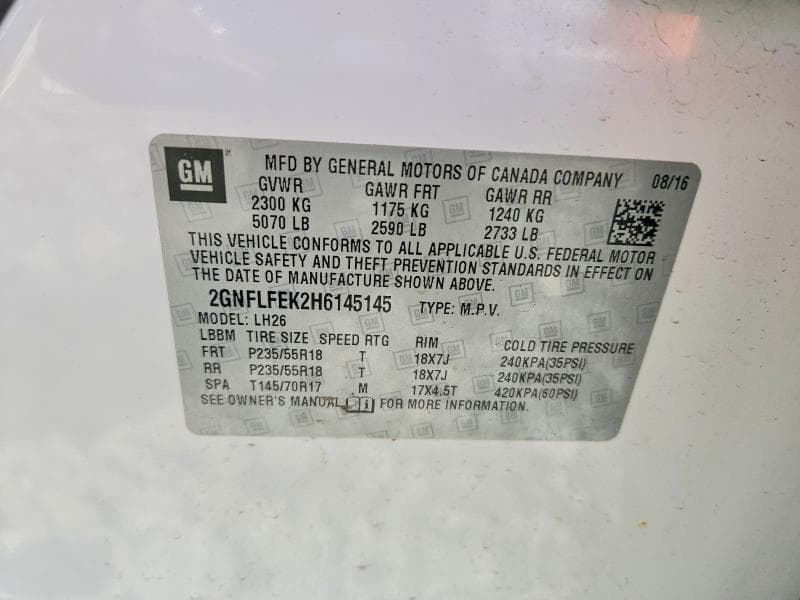 2017 CHEVROLET EQUINOX LT 13