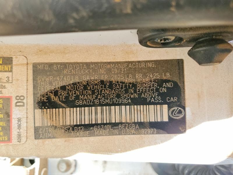 2021 LEXUS ES 350 BASE 12