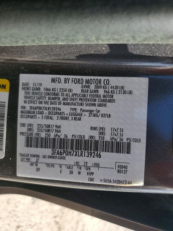 2020 FORD FUSION SE 12