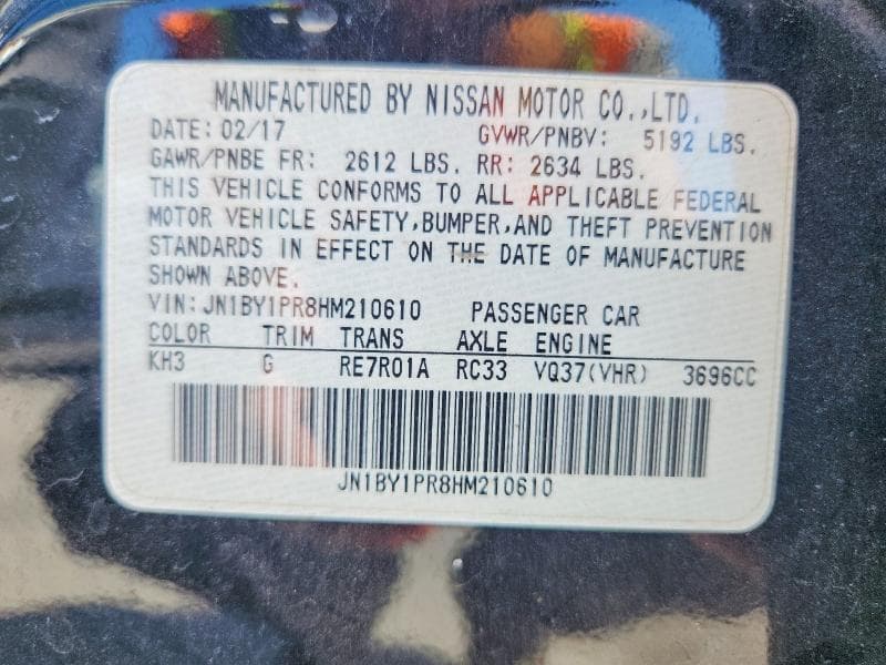 2017 INFINITI Q70L 3.7 12