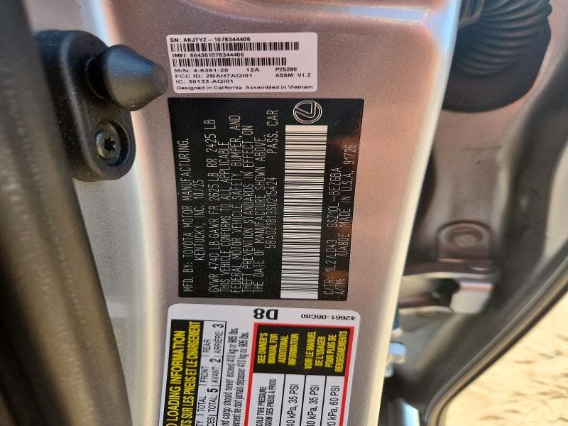 2025 LEXUS ES 350 BASE 12