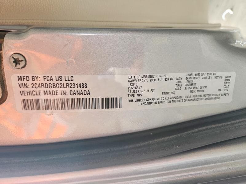2020 DODGE GRAND CARAVAN SE 13