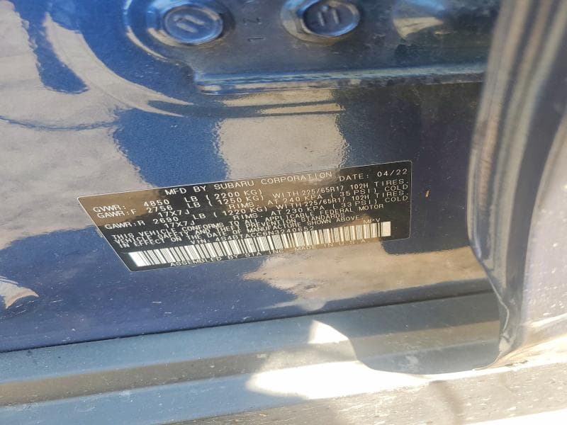 2022 SUBARU OUTBACK PREMIUM 13