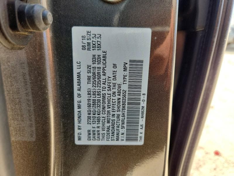 2019 HONDA ODYSSEY EXL 13
