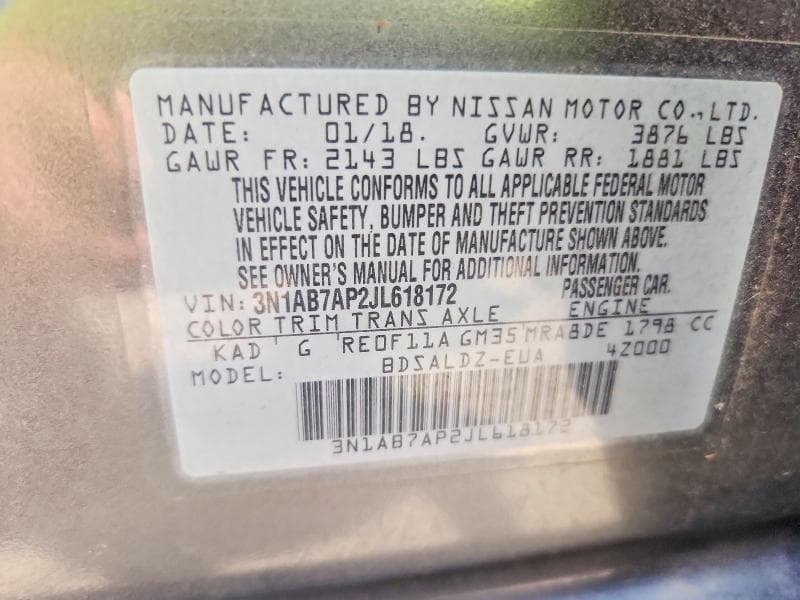 2018 NISSAN SENTRA SV 13