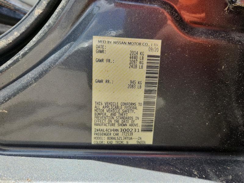 2021 NISSAN ALTIMA SR 12