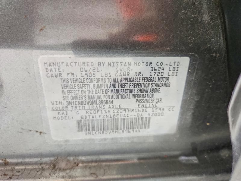 2021 NISSAN VERSA S 13