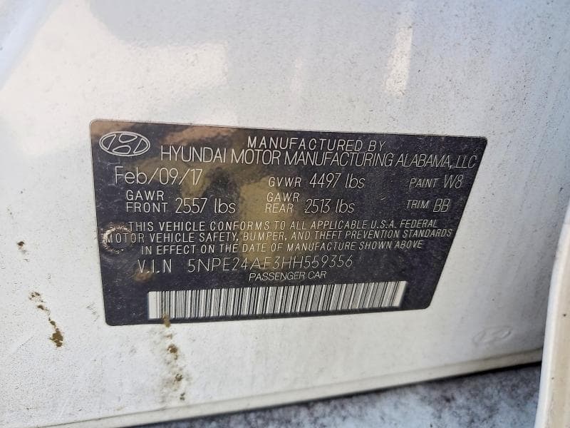 2017 HYUNDAI SONATA SE 12