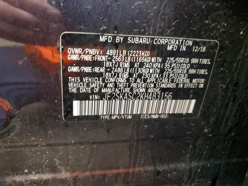 2019 SUBARU FORESTER LIMITED 13
