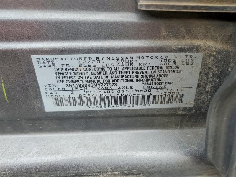 2021 NISSAN SENTRA SR 12