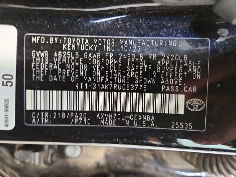 2024 TOYOTA CAMRY LE 12