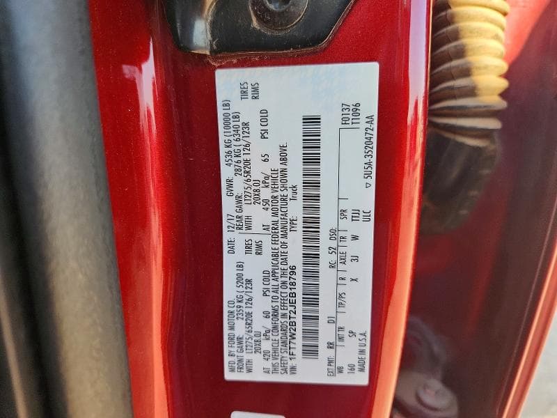 2018 FORD F250 SUPER DUTY 12