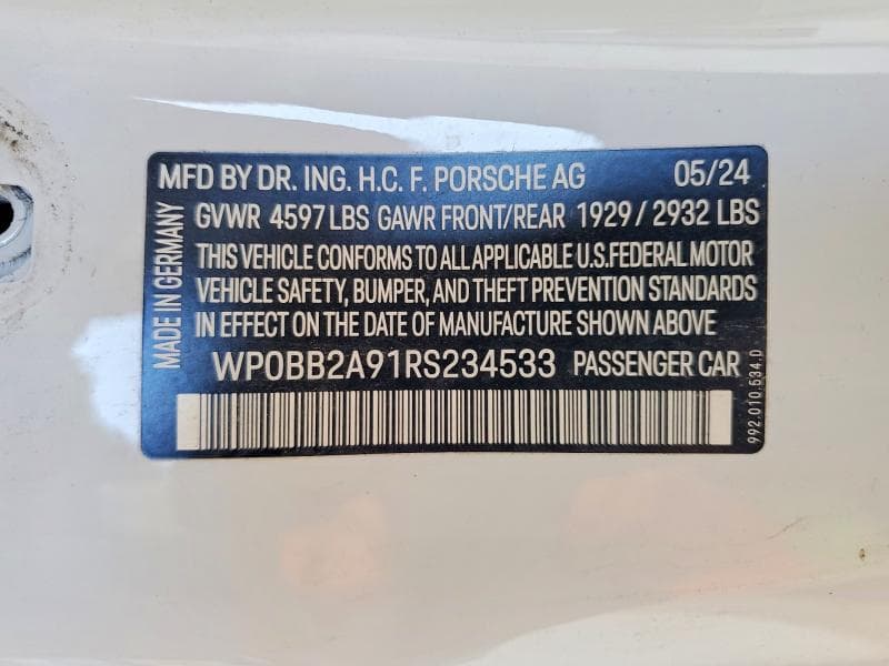 2024 PORSCHE 911 TARGA 4S/TARGA 4 GTS/50 YEARS 12