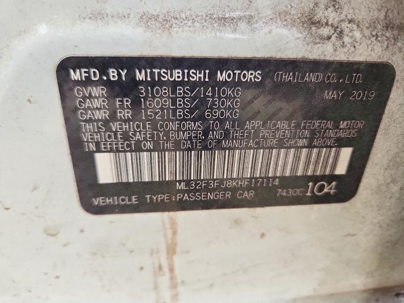 2019 MITSUBISHI MIRAGE G4 ES 13