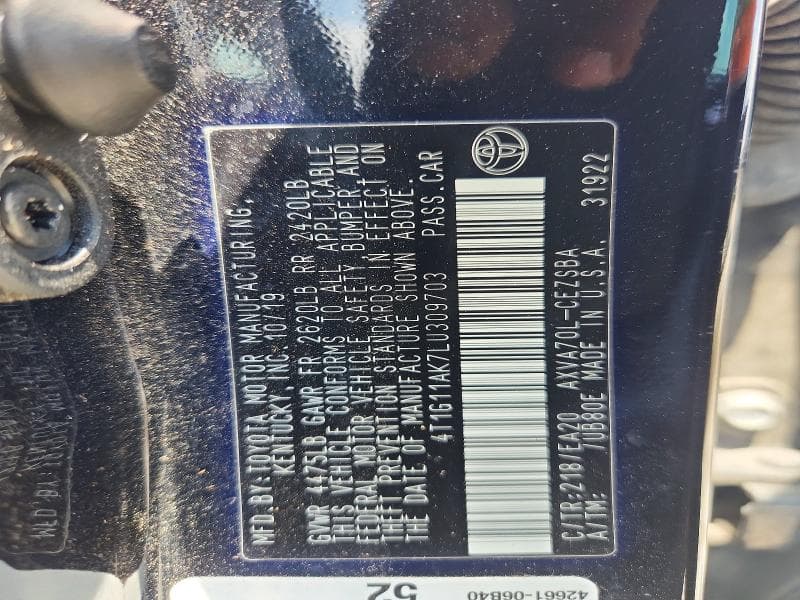 2020 TOYOTA CAMRY SE 12