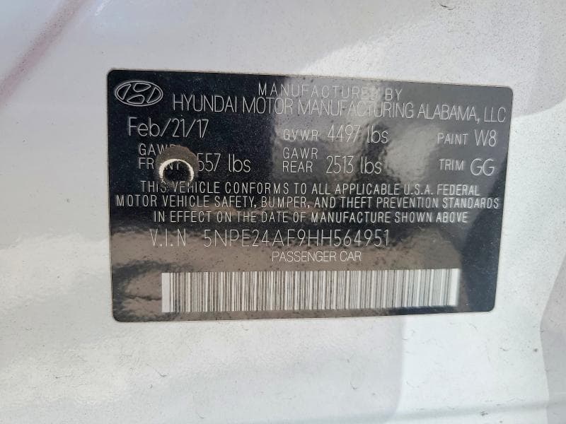 2017 HYUNDAI SONATA SE 13