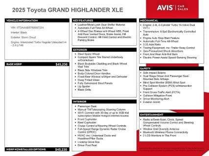 2025 TOYOTA GRAND HIGHLANDER XLE 13