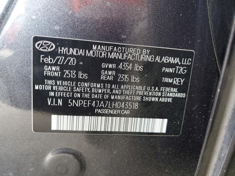 2020 HYUNDAI SONATA SEL 12