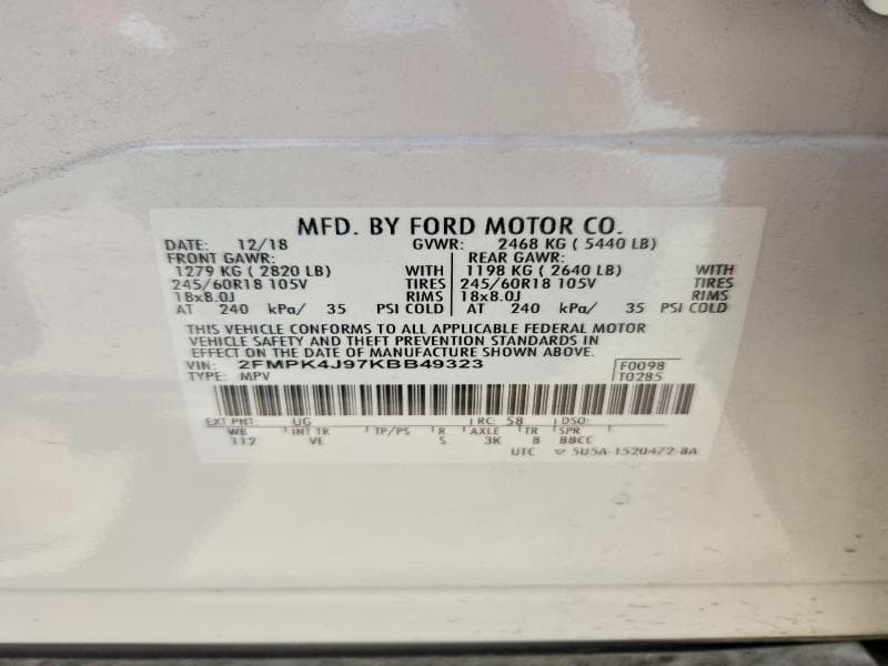 2019 FORD EDGE SEL 14