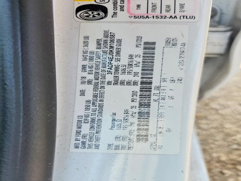 2019 FORD FIESTA SE 12