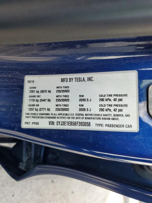 2019 TESLA MODEL 3 12