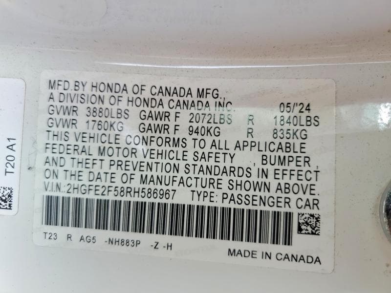 2024 HONDA CIVIC SPORT 12